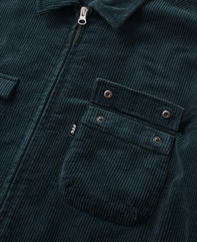 【美品】FTC コーデュロイジップジャケット ワンポイントロゴ 黒 XL FTC / CORDUROY ZIP UP SHIRT - birnest