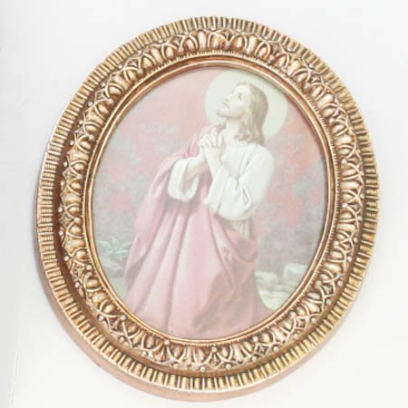 アルゼンチン雑貨 丸い額縁のキリストの絵 Seo ピンク サンプルショップ