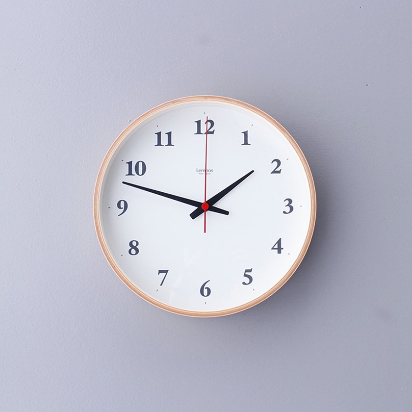 Lemnos Plywood clock 電波時計 φ25cm