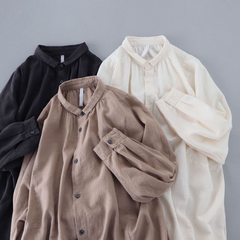 バーゲン! 22年 NATURAL LAUNDRY フレンチリネンワイドシャツ 2 - トップス