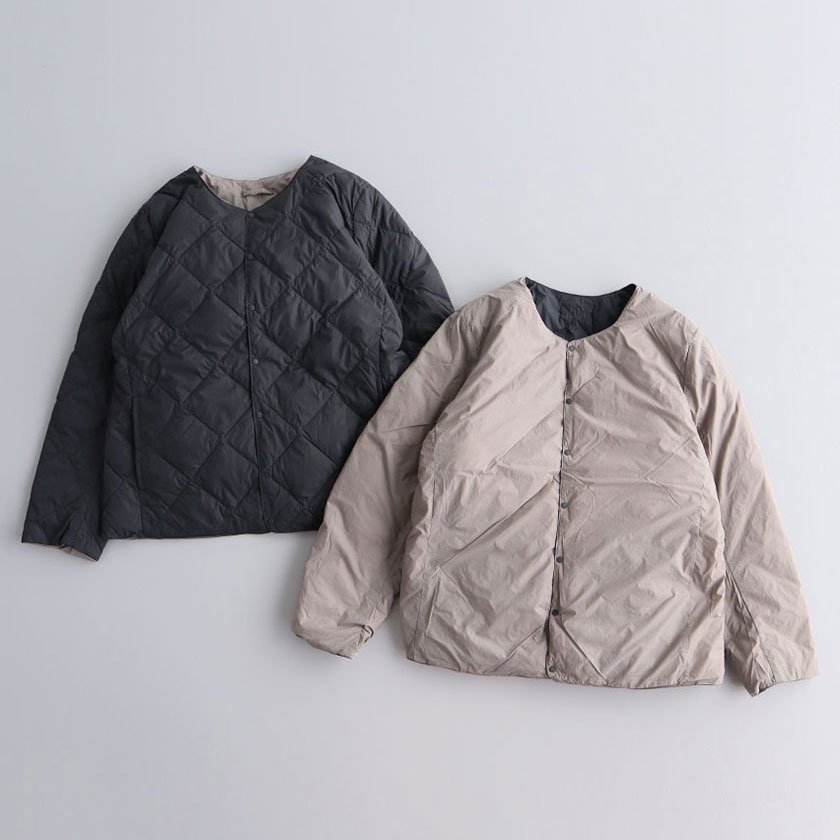 NATURAL LAUNDRY 20デニールナイロンダウン リバーシブルカーディガン