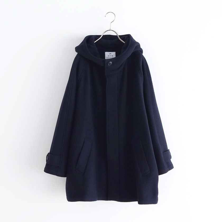 HTS HEAVY WEIGHT WOOL TWILL HOODED SHORT COAT