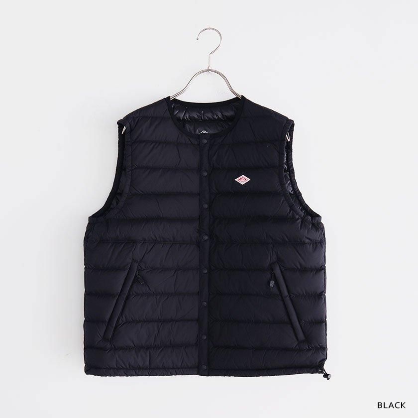 ［美品］DANTON キルティングダウンベスト 42 ブラック DANTON ダウンベスト ブラック 42(L.XL相当)