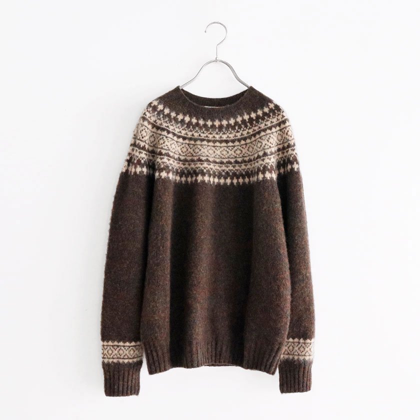 John Tulloch SHETLAND WOOL NORDIC CREW NECK PULLOVER AIDA ONLINE STORE