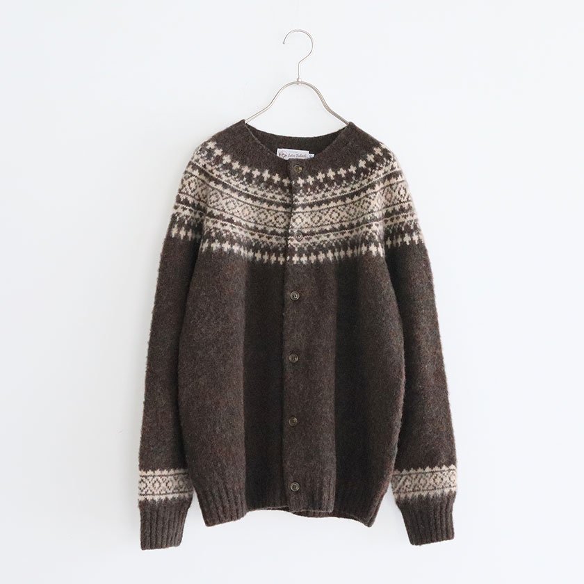 <img class='new_mark_img1' src='https://img.shop-pro.jp/img/new/icons14.gif' style='border:none;display:inline;margin:0px;padding:0px;width:auto;' />John Tulloch SHETLAND WOOL NORDIC CREW NECK CARDIGAN