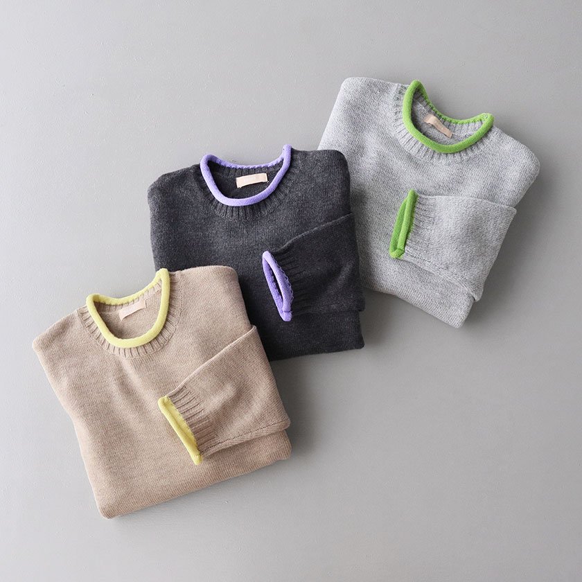 <img class='new_mark_img1' src='https://img.shop-pro.jp/img/new/icons14.gif' style='border:none;display:inline;margin:0px;padding:0px;width:auto;' />poora wool bicolor Roll-neck ץ륪С