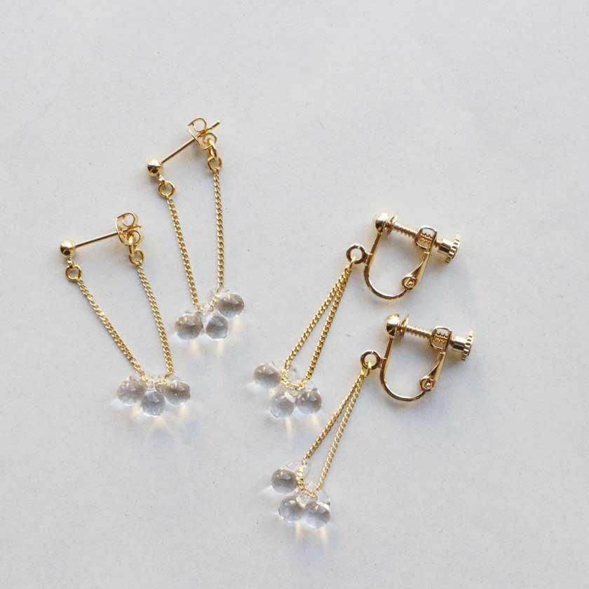 HARIO ランプワークファクトリ 一　ピアス　リトルティアーズ❣️ ハリオ ピアス リトルティアーズ Water Drops 雫 ガラス製 HARIO