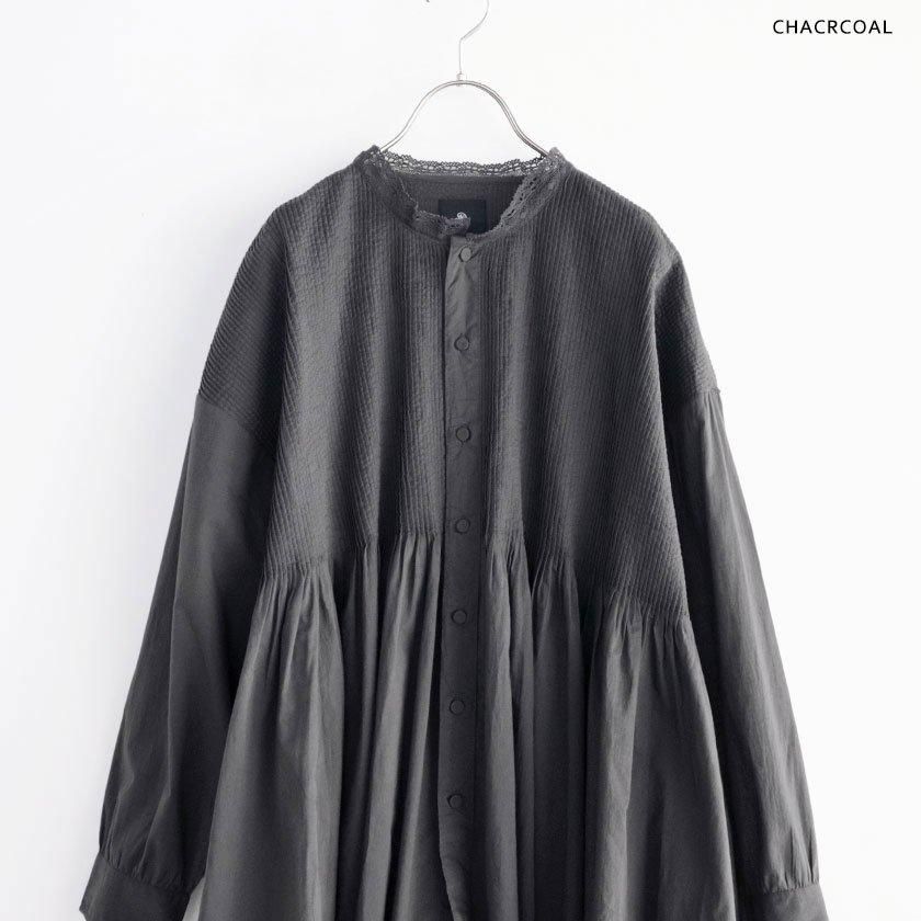 新品【メゾン ド ソイル】COTTON SILK LACE PINTUCK maison de soil 60s ORGANIC CAMBRIC LACE COLLAR SHIRT WITH