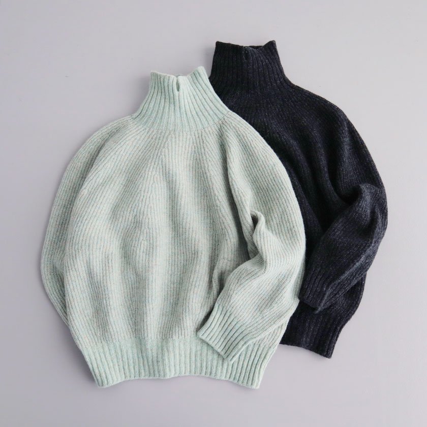 SALE20%OFF!unfil superfine lambs & chenille ribbed-knit high-neck sweater<img class='new_mark_img2' src='https://img.shop-pro.jp/img/new/icons20.gif' style='border:none;display:inline;margin:0px;padding:0px;width:auto;' />