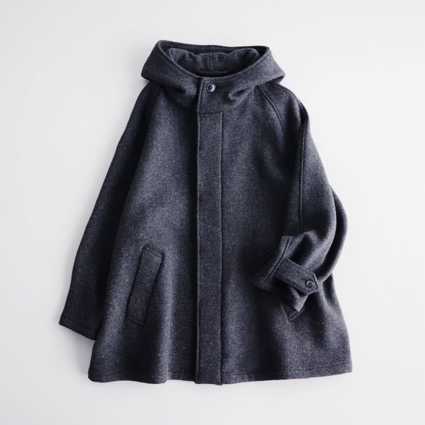 HTS HEAVY WEIGHT WOOL TWILL HOODED SHORT COAT