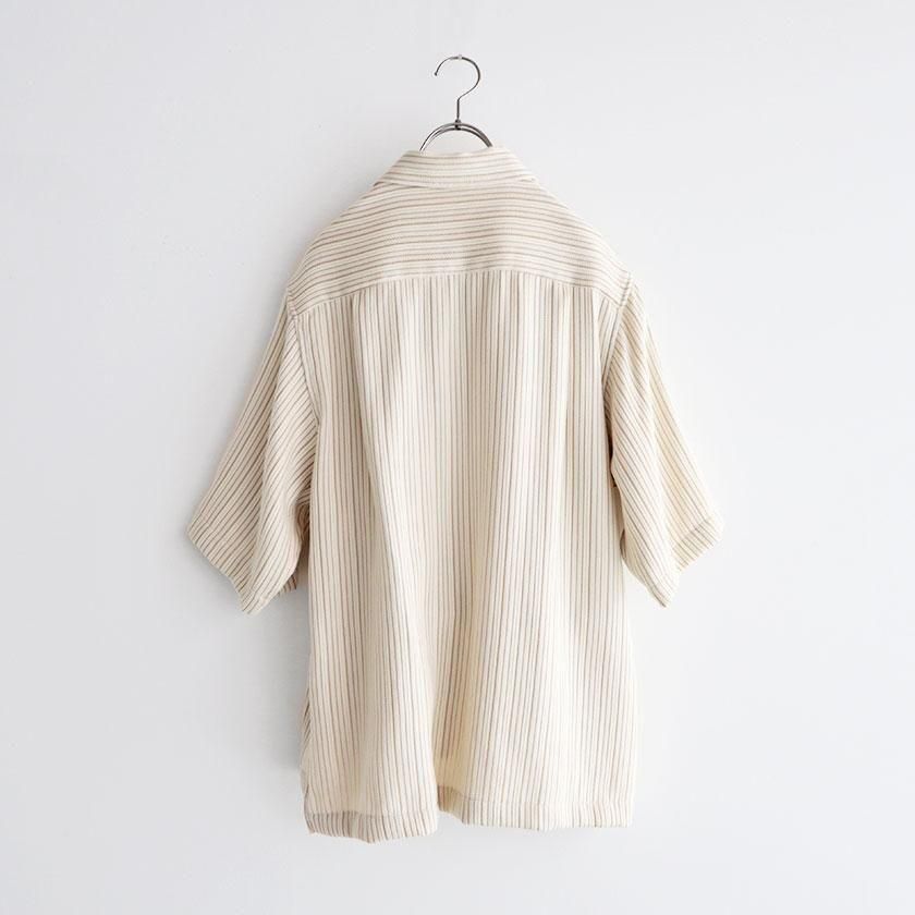 nonnotte Random Stripe Cord Jacquard Draping Half Sleeve