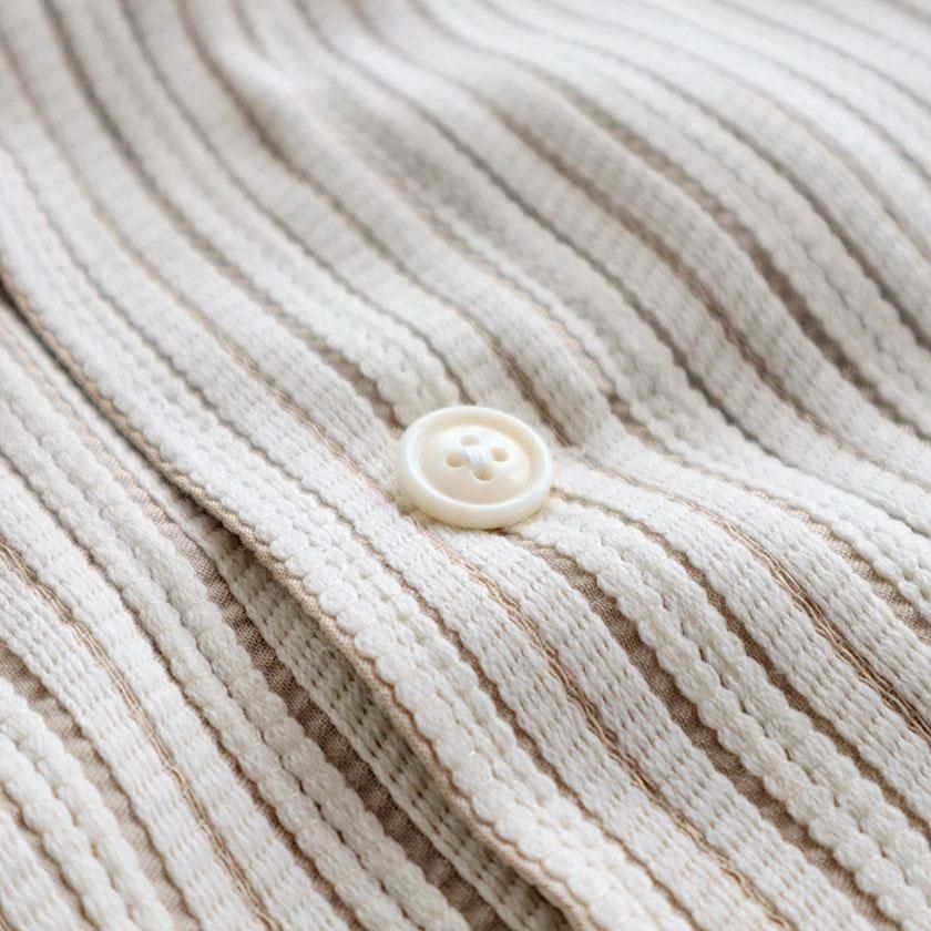 nontaページ nonnotte Random Stripe Cord Jacquard Draping Half Sleeve
