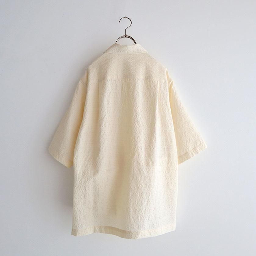 その他 NONNON nonnotte African Ground Seersucker Draping Half Sleeve Shirt
