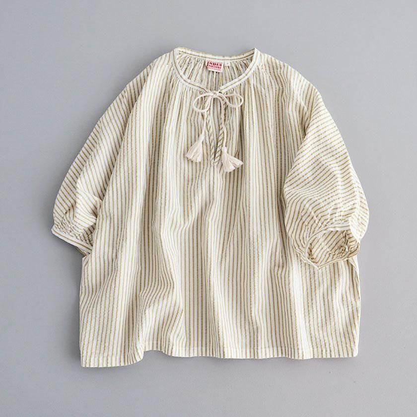 INDIA INDUSTRY Katni Stripe Smock Blouse