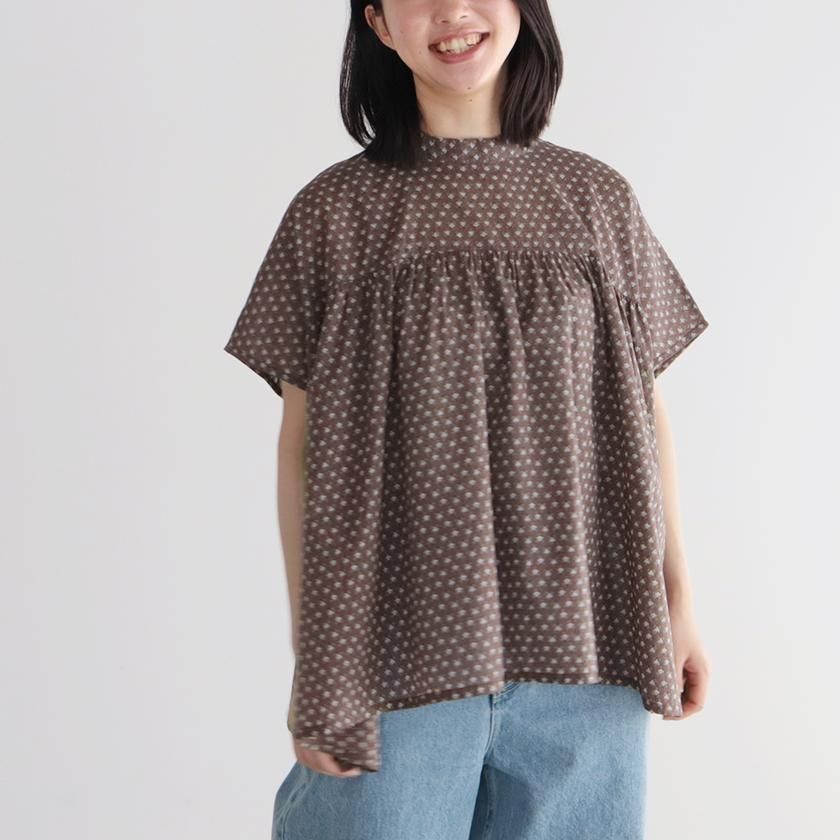 SOIL 80s COTTON VOILE SMALL FLOWER PRINT SHIRT