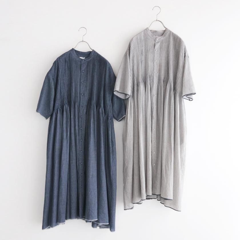 【maison de soil】 BANDED SHIRT DRESS maison de soil ~80'S ORGANIC VOILE STRIPE (OVERDYE) BANDED