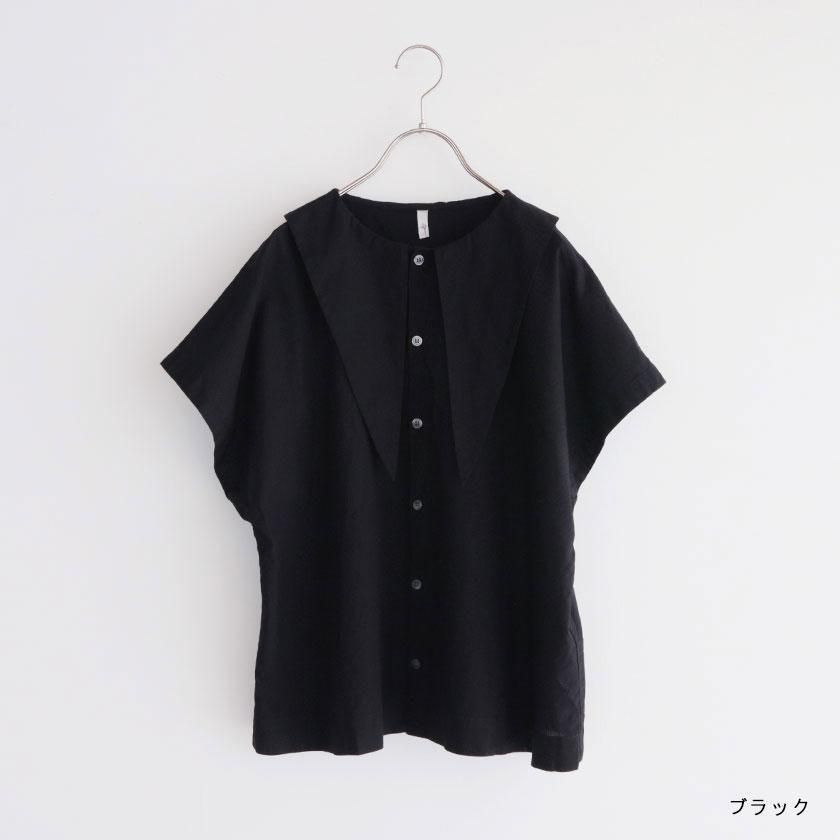 grin コットンリネンキャンブリック スカーフシャツ の通販