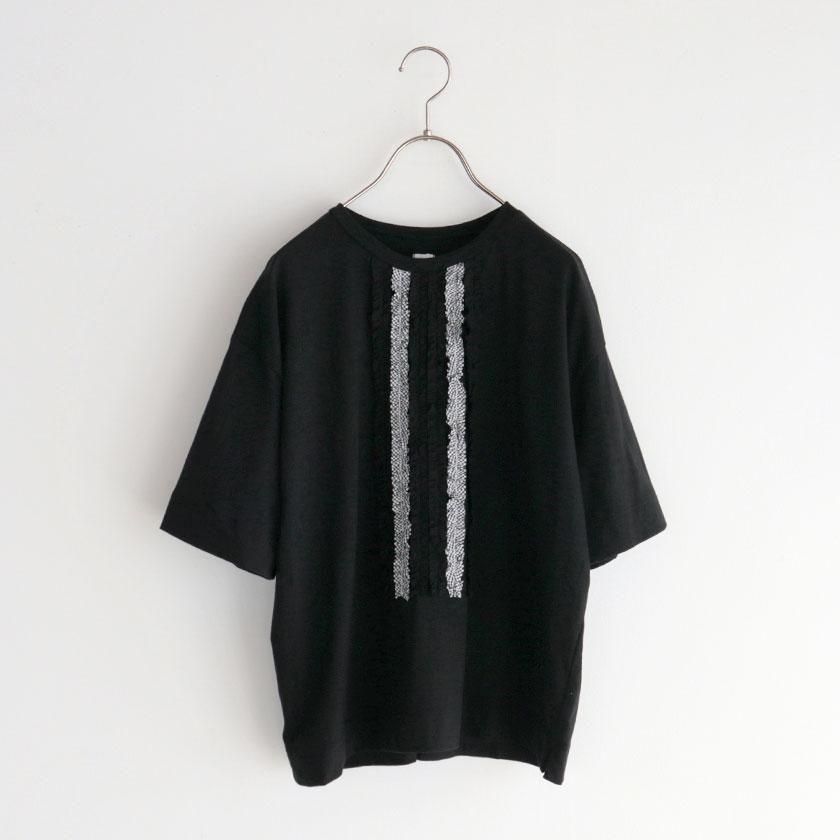 ENFOLD クリア天竺　レイヤードTシャツ　ブラック 天竺シャツレイヤード Tシャツ（Tシャツ/カットソー）｜ENFOLD