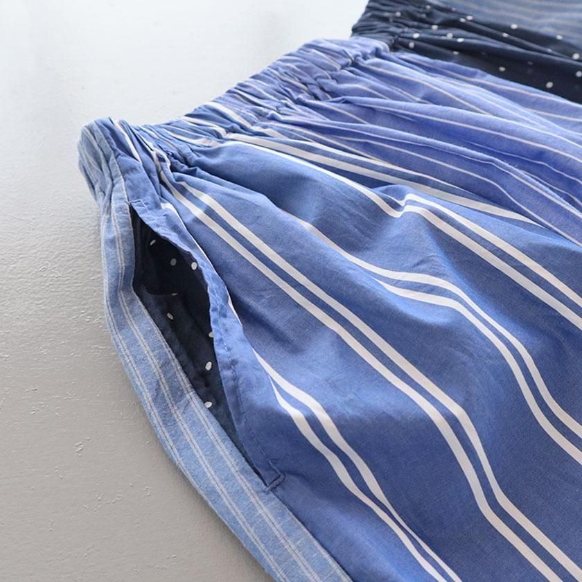 NATURAL LAUNDRY カード天竺パネル シャーリングスカート の通販