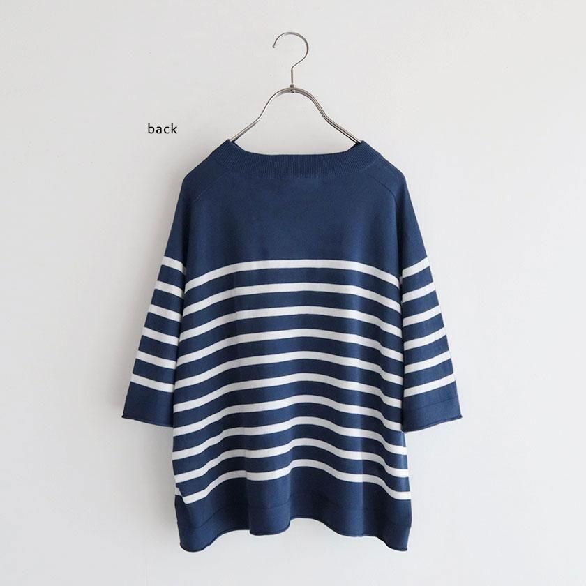 新品タグ付NATURAL LAUNDRY フェルガナコットンプルオーバー 七分袖 natural laundry（ナチュラルランドリー）フェルガナコットン