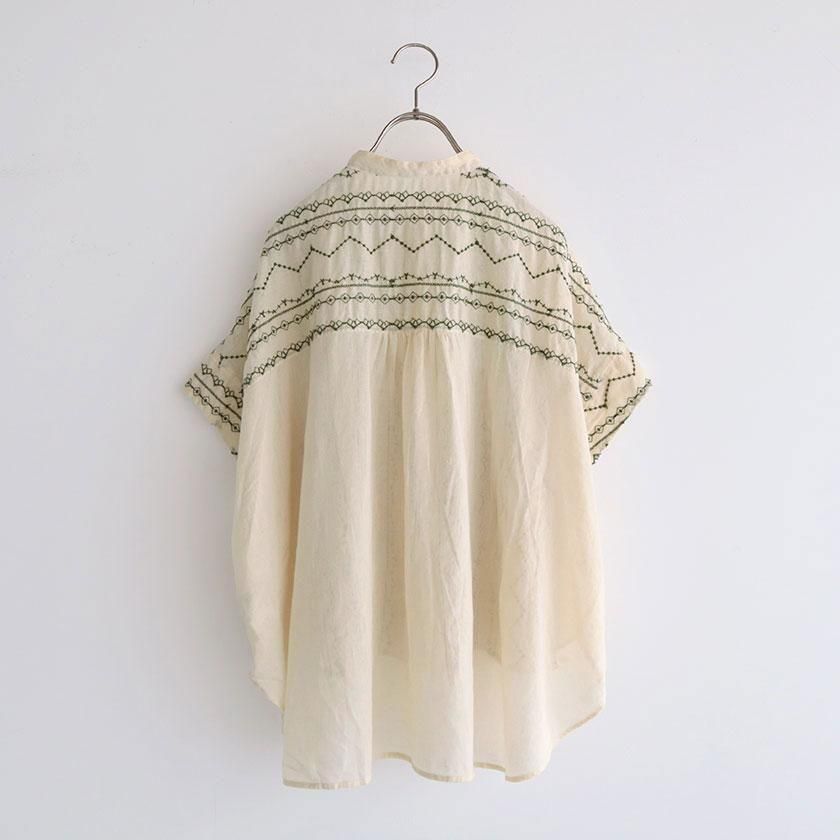 ESTROISLOSE コットンガーゼクロスステッチ刺繍 ブラウス の通販