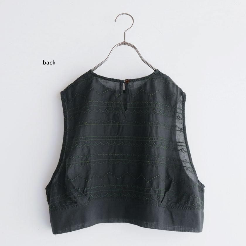ESTROISLOSE コットンガーゼクロスステッチ刺繍 ベスト の通販