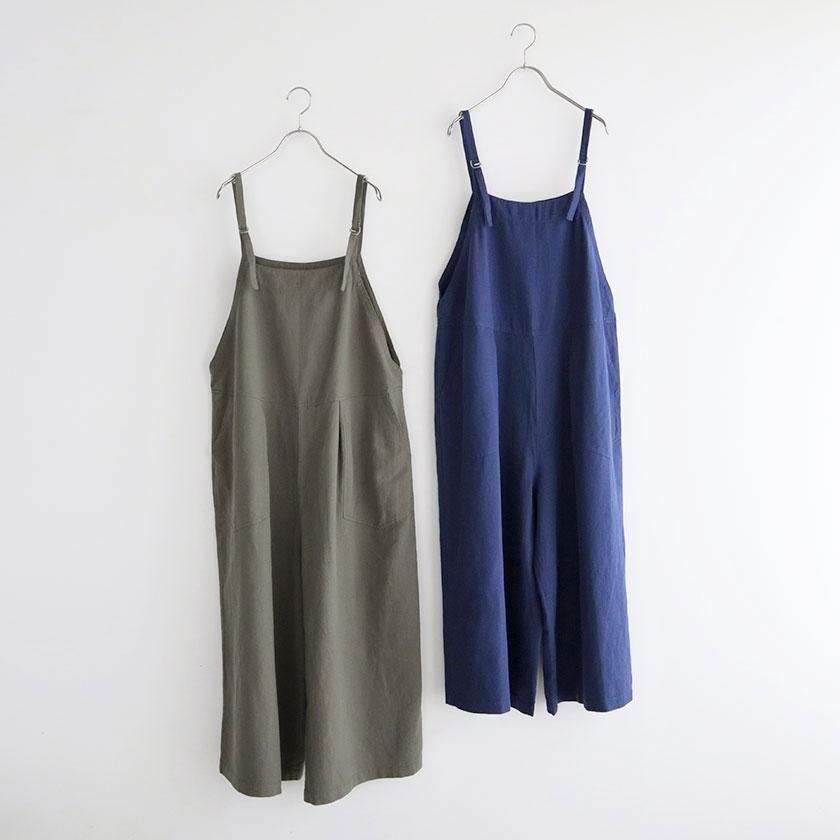 NATURAL LAUNDRY 綿麻リヨセルツイル ガウチョサロペット の通販