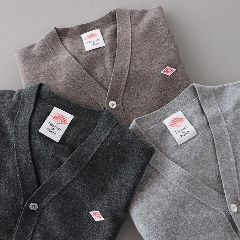 DANTON グレー カーディガン 34 ラムズウール　クリーニング済 DANTON｜ラムズウール Vネックニットカーディガン - AIDA