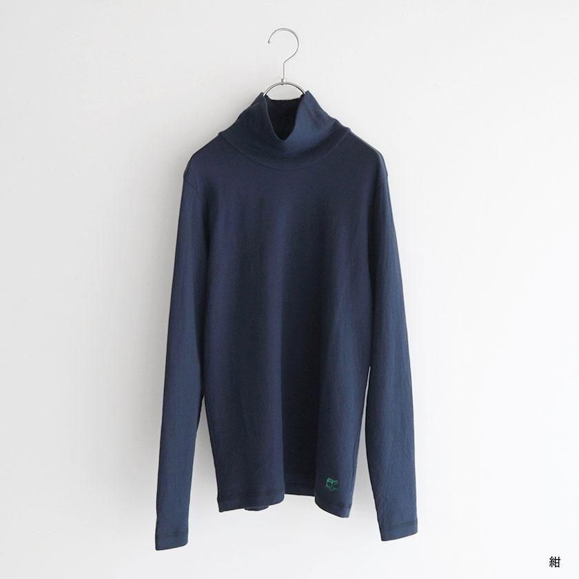 NATURAL LAUNDRY フェザーニットWガーゼ ハイカラープルオーバー