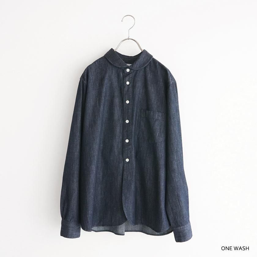 新品未使用　manual alphabet size 1 MANUAL ALPHABET 6oz DENIM BROAD ROUND COLOR SHIRT の通販