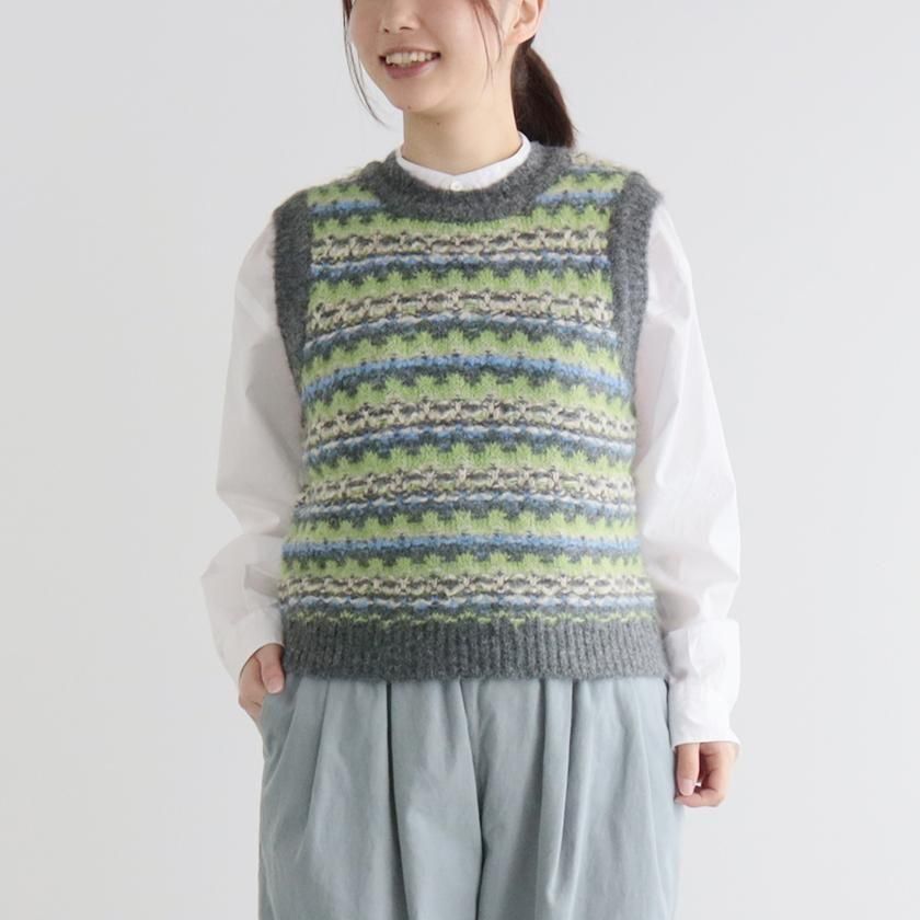 LE GLAZIK | ジャカード ニットベスト LE GLAZIK ジャカード クルーネックニットベスト の通販- AIDA ONLINE