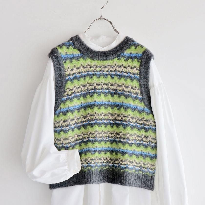 LE GLAZIK | ジャカード ニットベスト LE GLAZIK ジャカード クルーネックニットベスト の通販- AIDA ONLINE