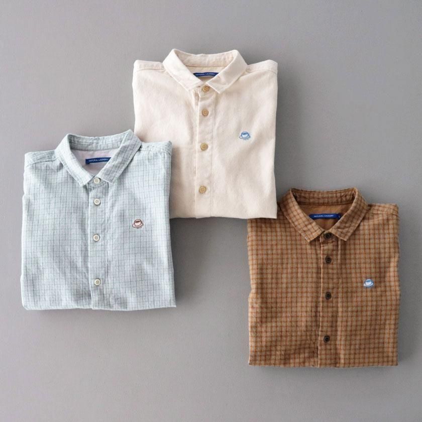NATURAL LAUNDRY ナッピングネル コップ刺繍シャツ の通販