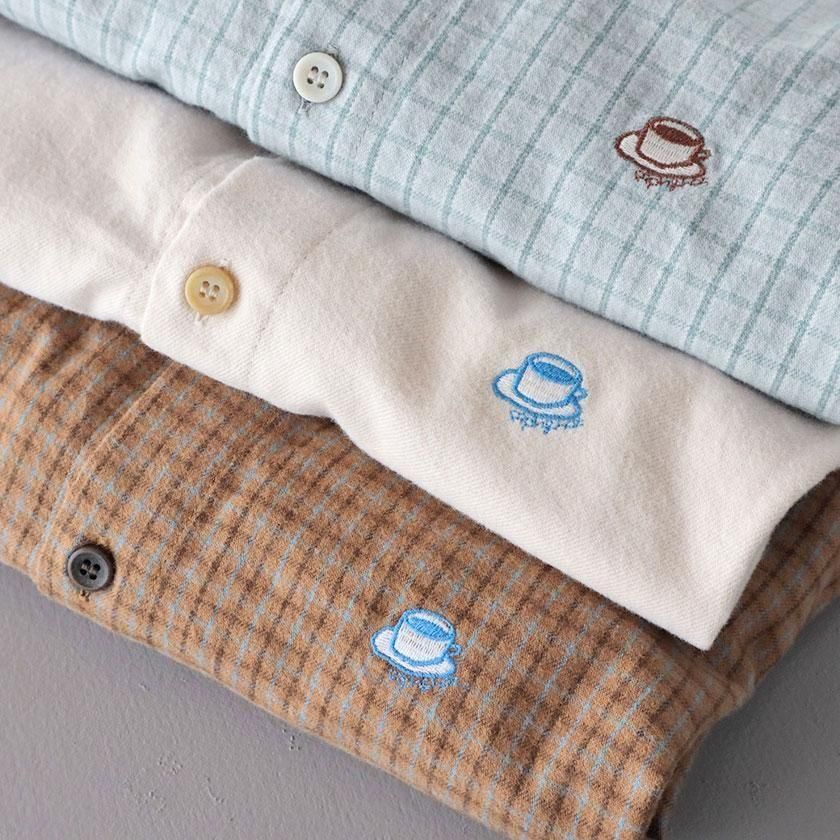 なっくん NATURAL LAUNDRY ナッピングネル コップ刺繍シャツ の通販
