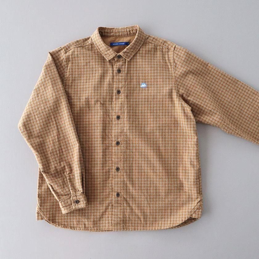 マルコ　ナチュリスL NATURAL LAUNDRY ナッピングネル コップ刺繍シャツ の通販