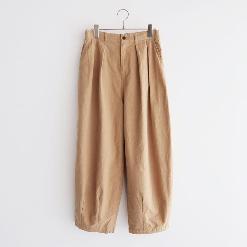 【期間限定値下】新品！《grin》コットンリネンシーチングカーブパンツ grin コットンリネンシーチング カーブパンツ の通販。- AIDA ONLINE