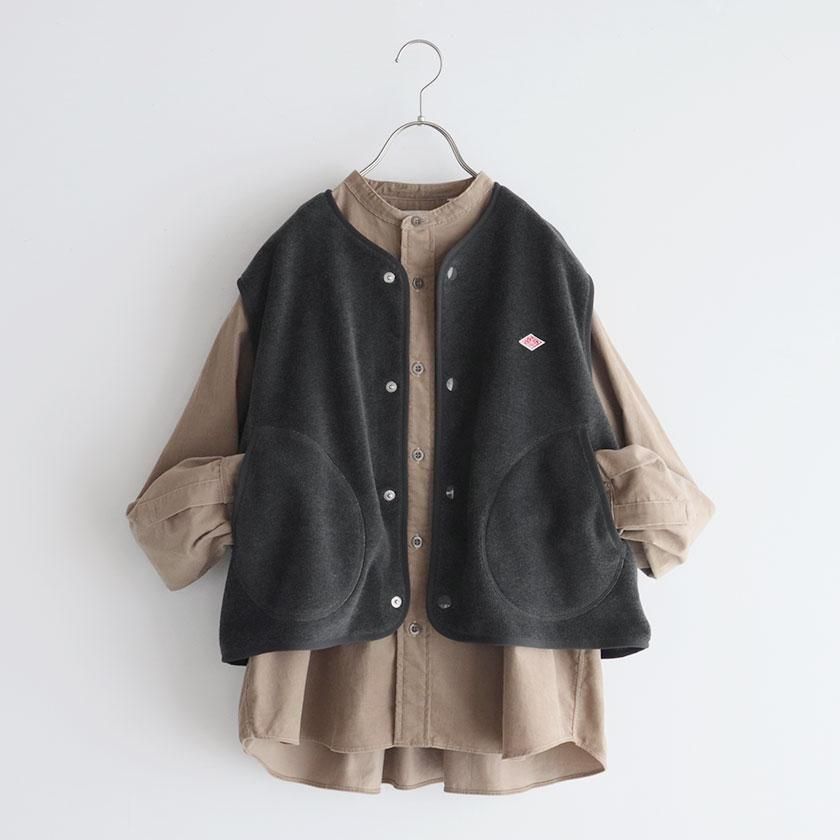 美品＊DANTONダントン＊フリースカラーレスベスト DANTON｜フリース カラーレス ベスト dt-a0521-mt - Piu di