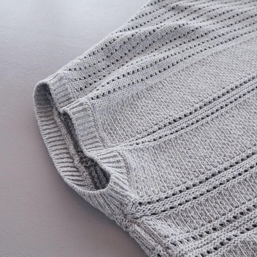 はなページ NATURAL LAUNDRY コットンホールニット ワイドベスト の通販