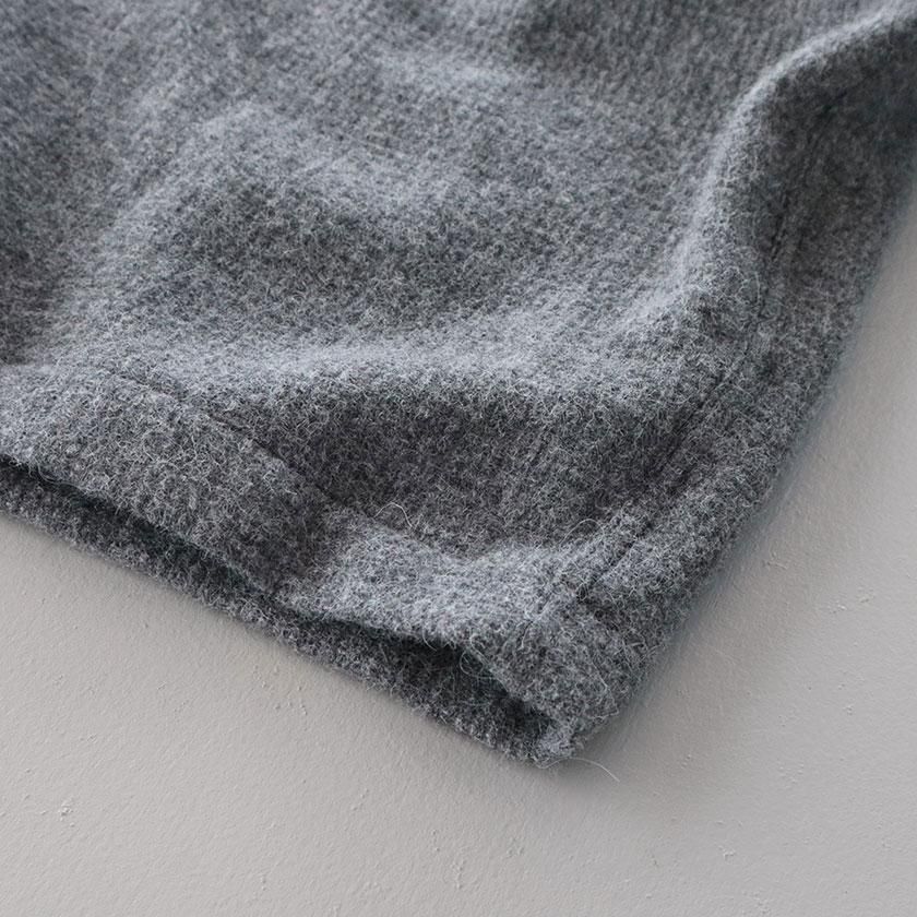 nonnotte Alpaca Dobby Waffle Draping Crew Neck Pullover の