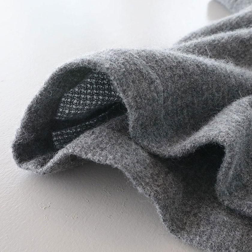 ノノット　ドレーピングトラックパンツ　アルパカドビーワッフルチャコール ノノット ドレーピングトラックパンツ アルパカドビーワッフル