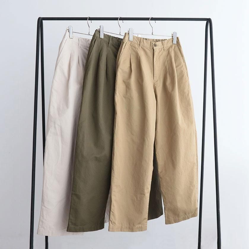 るん  NATURAL LAUNDRY コットンリネンカルゼ bigチノパンツ の通販