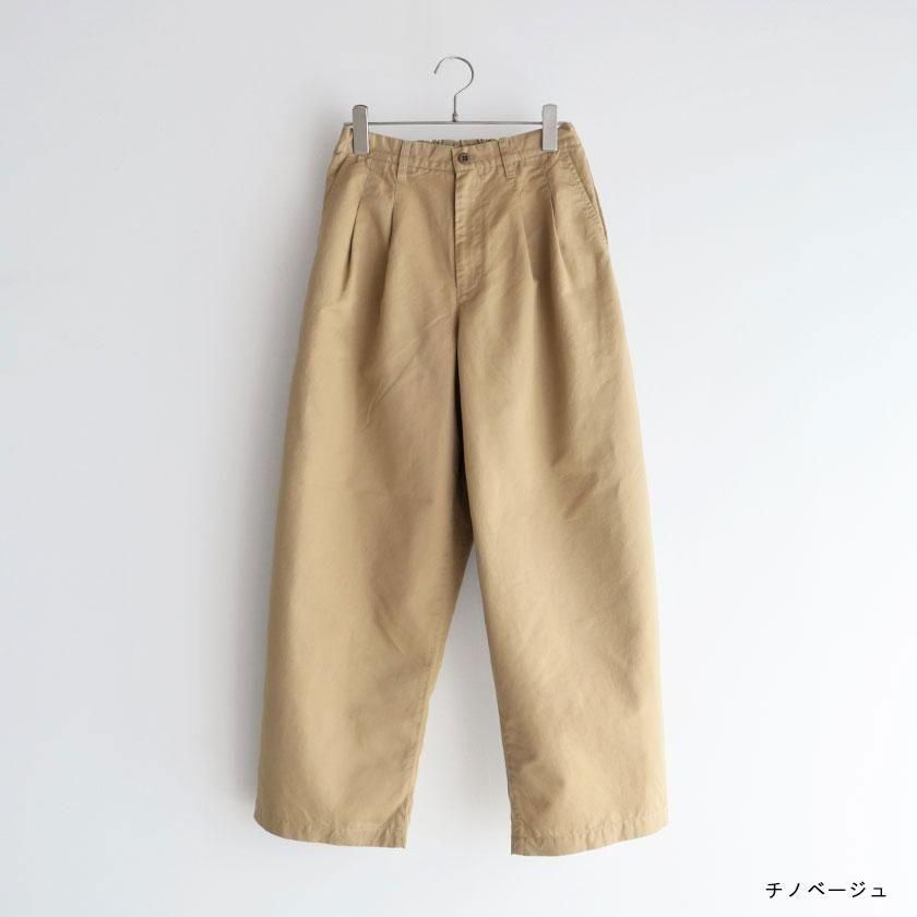 るん  NATURAL LAUNDRY コットンリネンカルゼ bigチノパンツ の通販