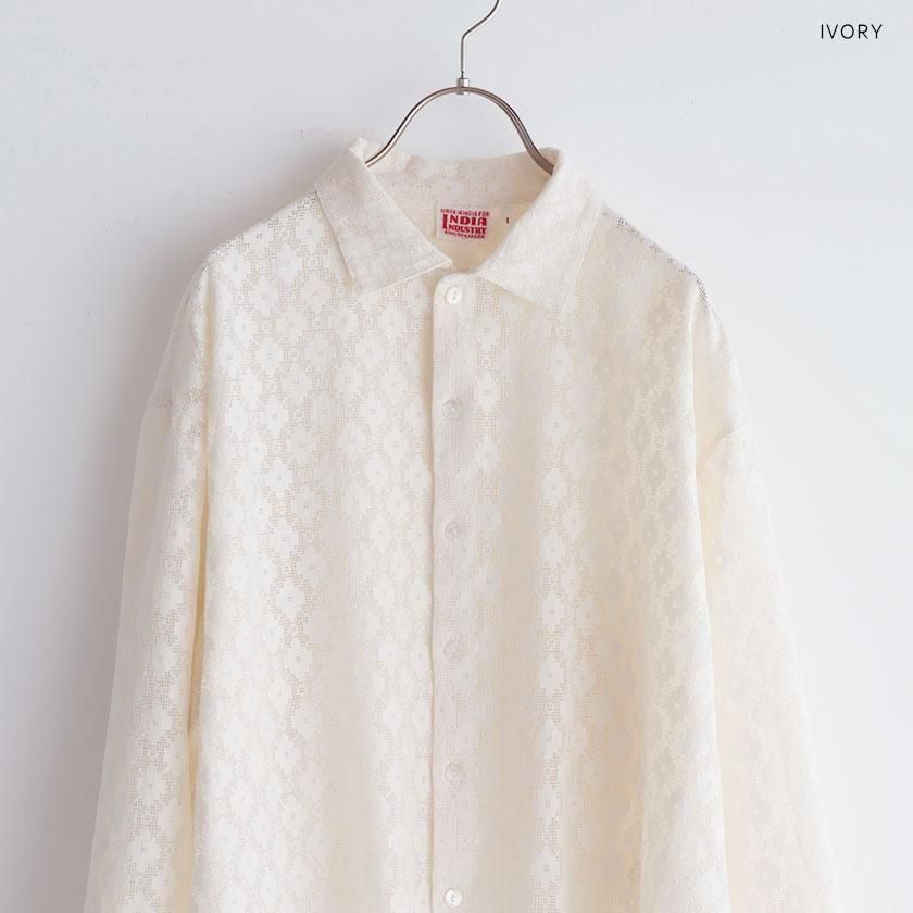 INDIA INDUSTRY レース編みシャツ INDIA INDUSTRY レース編みシャツ