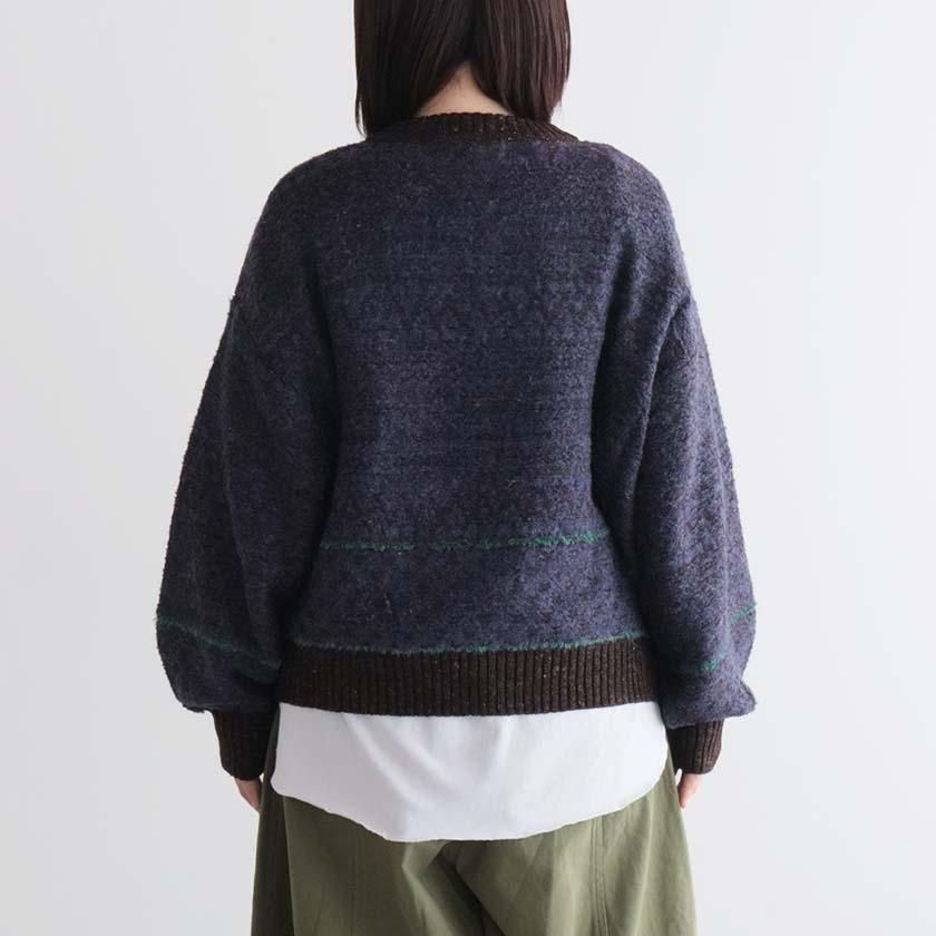 Tumugi様 tumugu: ミックスヤーンバックジャガード プルオーバー の通販