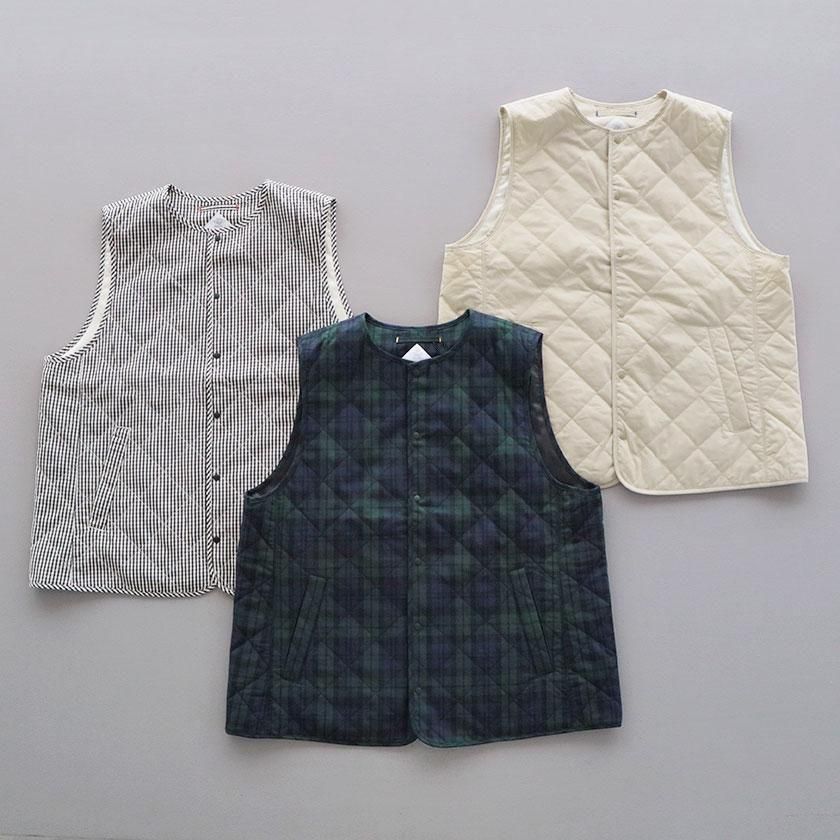 NATURAL LAUNDRY 先染めキルト パイピングベストの通販。- AIDA ONLINE