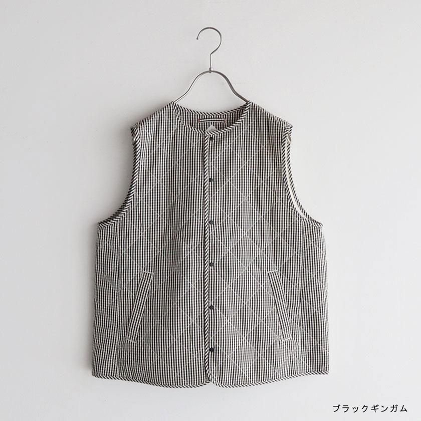 NATURAL LAUNDRY 先染めキルト パイピングベストの通販。- AIDA ONLINE