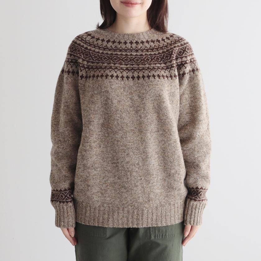 Nor' Easterly Long Sleeve Crew Neck 2Tone Nordic Sweater の