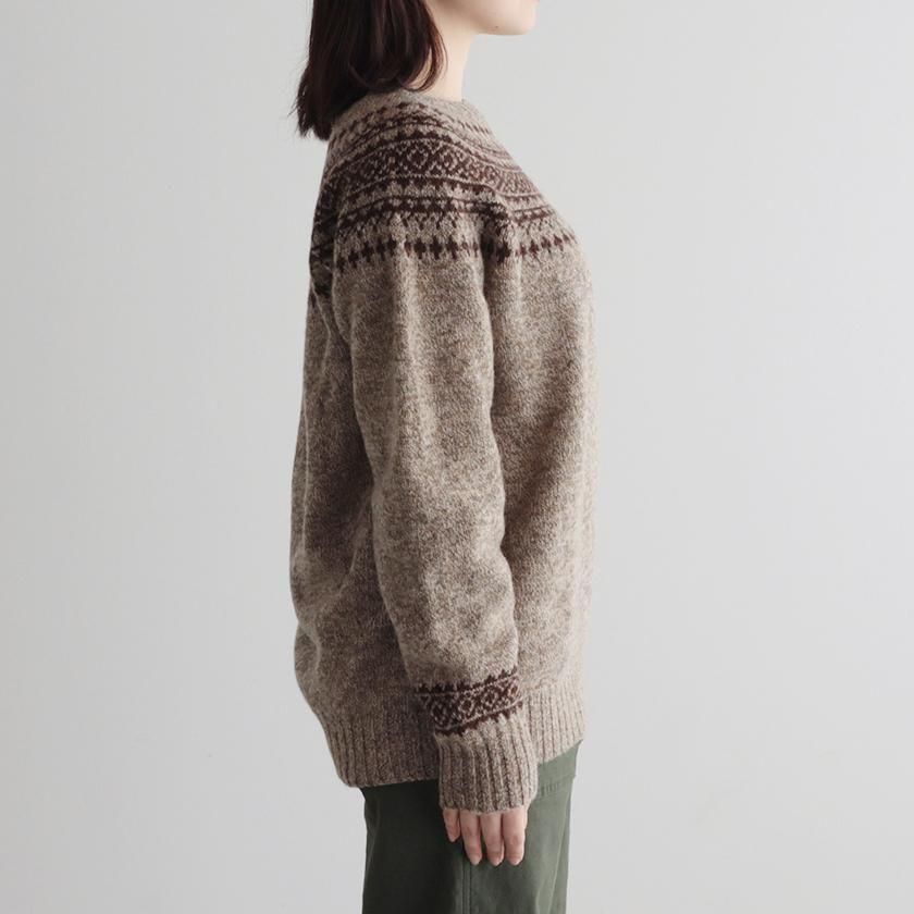 NoRNoR(ノアールノアール)です。 Nor' Easterly Long Sleeve Crew Neck 2Tone Nordic Sweater の