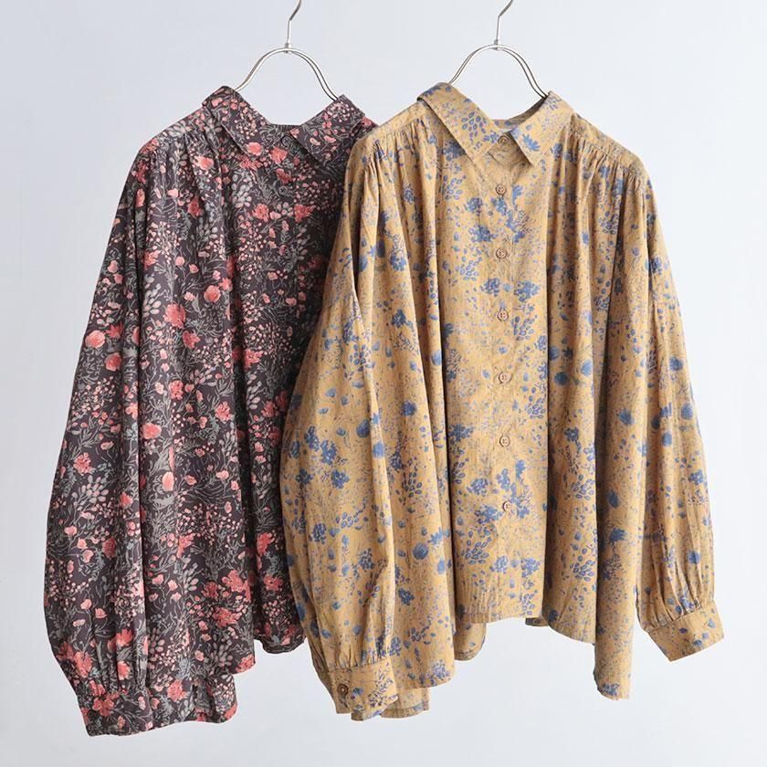 <img class='new_mark_img1' src='https://img.shop-pro.jp/img/new/icons14.gif' style='border:none;display:inline;margin:0px;padding:0px;width:auto;' />SOIL 60s CAMBRIC FLOWER PRINT GATHERED SHIRT