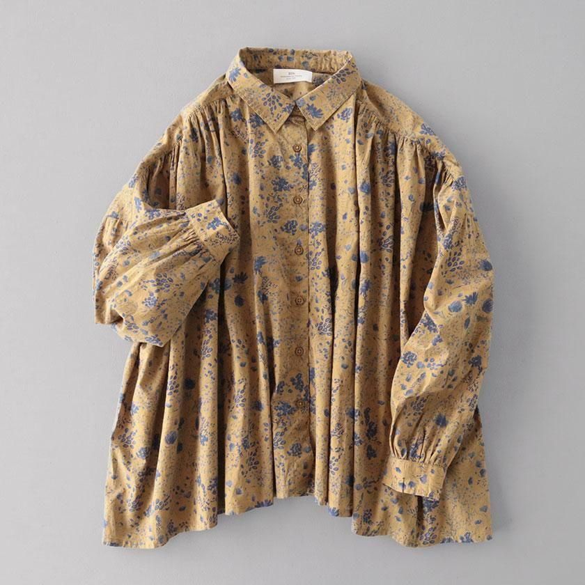 <img class='new_mark_img1' src='https://img.shop-pro.jp/img/new/icons14.gif' style='border:none;display:inline;margin:0px;padding:0px;width:auto;' />SOIL 60s CAMBRIC FLOWER PRINT GATHERED SHIRT